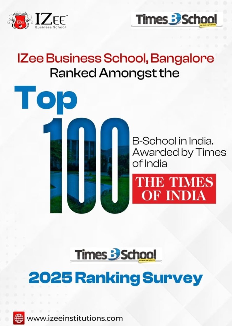 IZee Business School, Bengaluru Ranked Amongst the Top 100 B-Schools in India by Times of India B-School Survey 2025