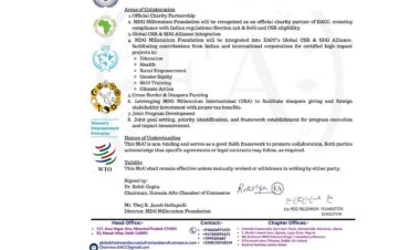 Eurasia Afro Chamber of Commerce Collaborates With MDG Millennium Foundation to implement CSR Initiatives