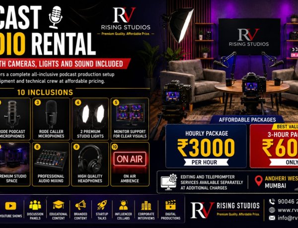 Affordable Podcast Recording Studio in Mumbai with 3 Sony Cameras